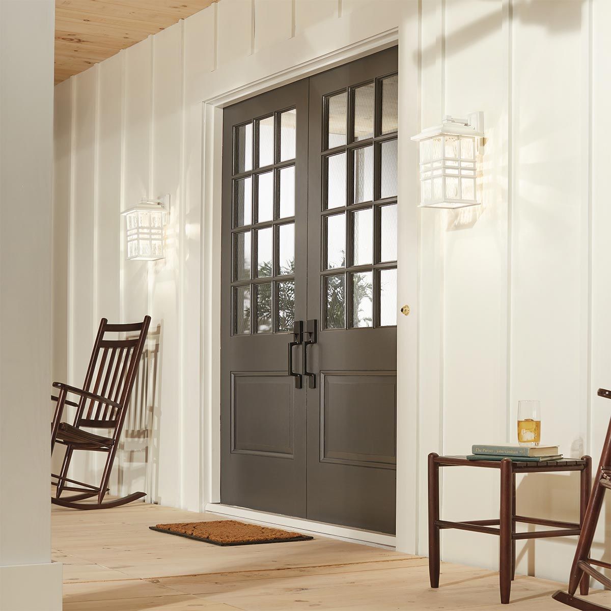 Beacon Square Light Medium Wall Lantern in White