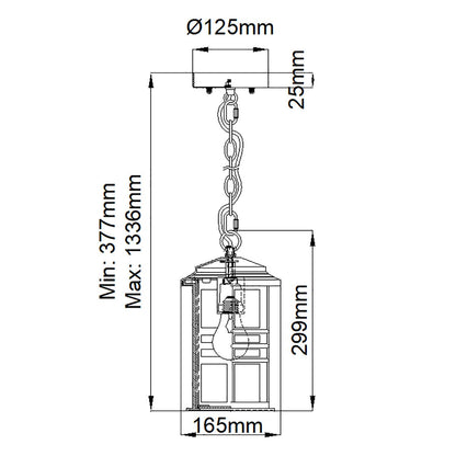 Beacon Square Light Chain Lantern in Olde Bronze