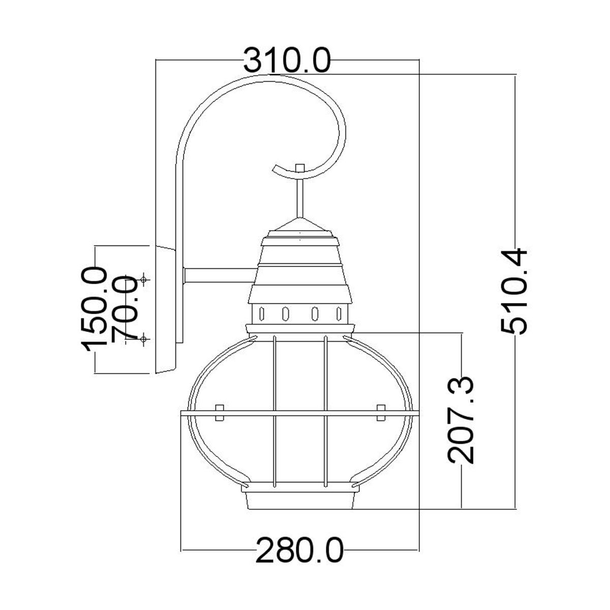 Bridgepoint In Light Large Wall Lantern In Natural Brass