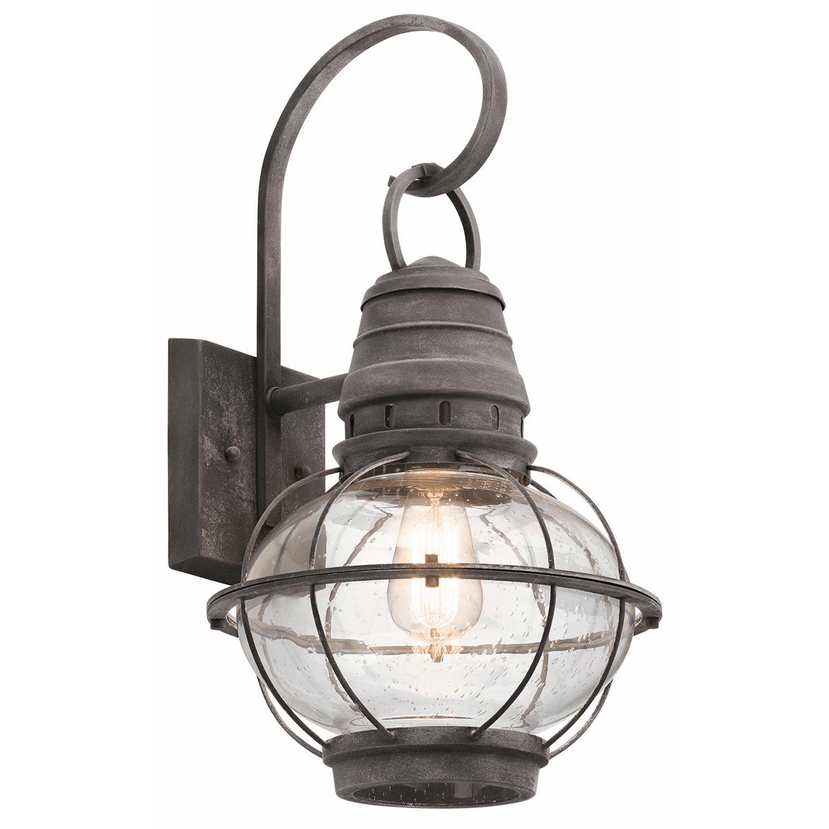 Bridgepoint Light Large Wall Lantern in Weathered Zinc