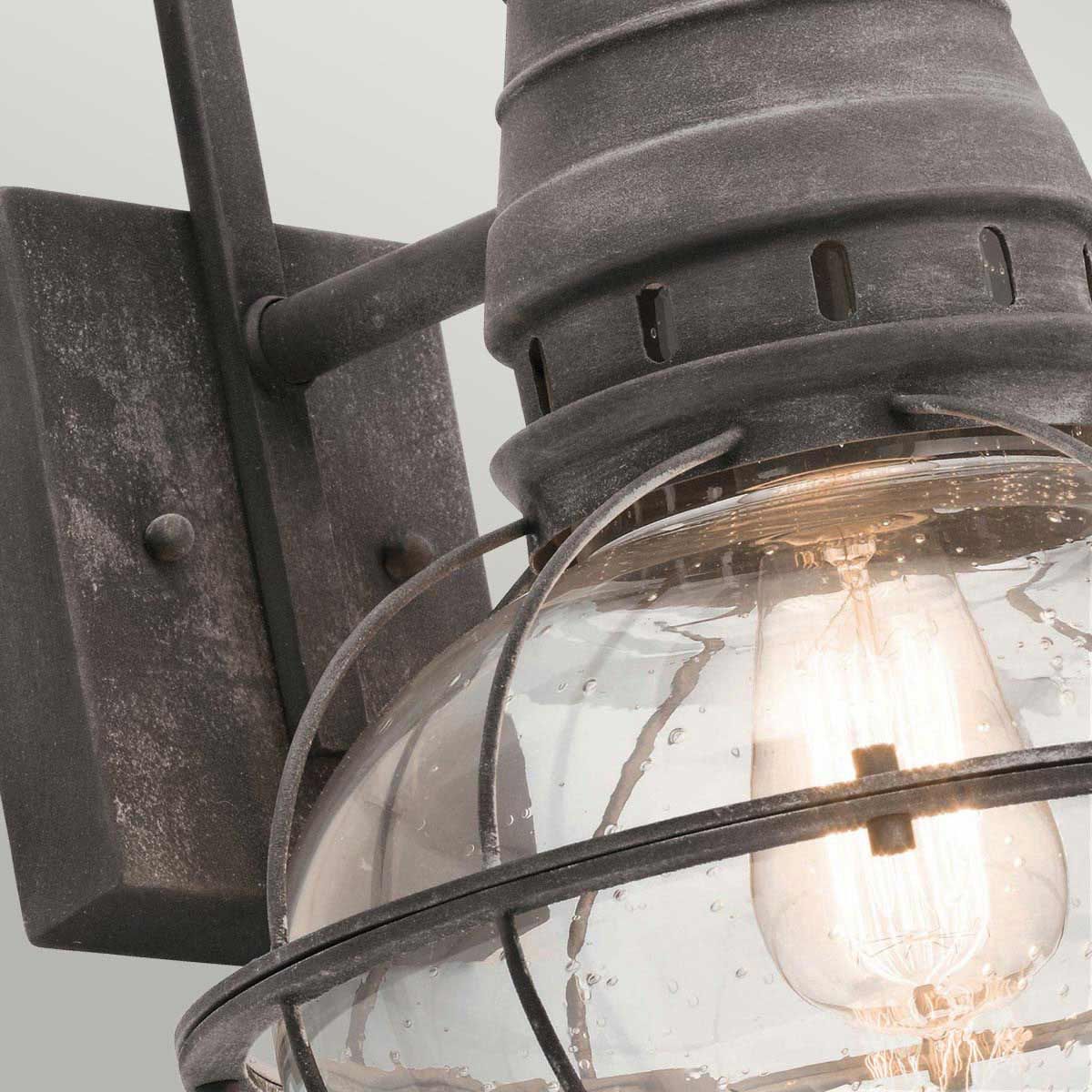 Bridgepoint Light Large Wall Lantern in Weathered Zinc