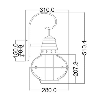 Bridgepoint Light Large Wall Lantern in Weathered Zinc