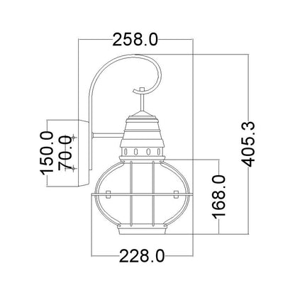 Bridgepoint in Light Medium Wall Lantern in Weathered Zinc