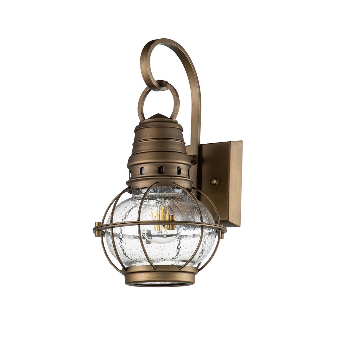 Bridgepoint Light Small Wall Lantern in Natural Brass