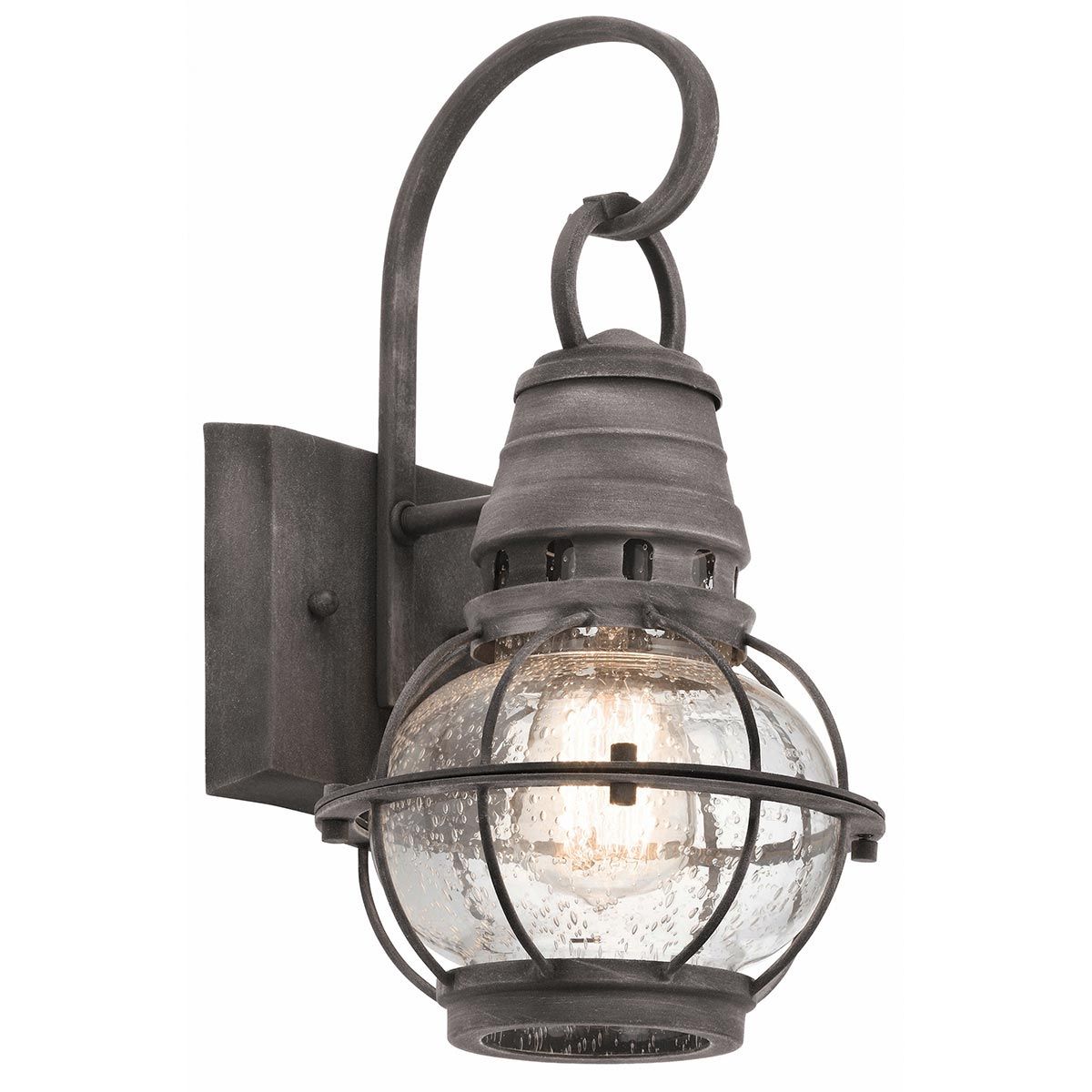 Bridgepoint Light Small Wall Lantern in Weathered Zinc