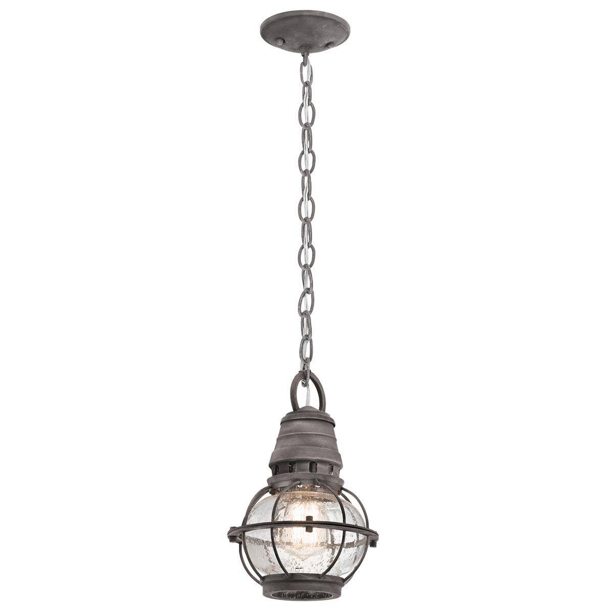 Bridge Point Light Small Chain Lantern in Weathered Zinc