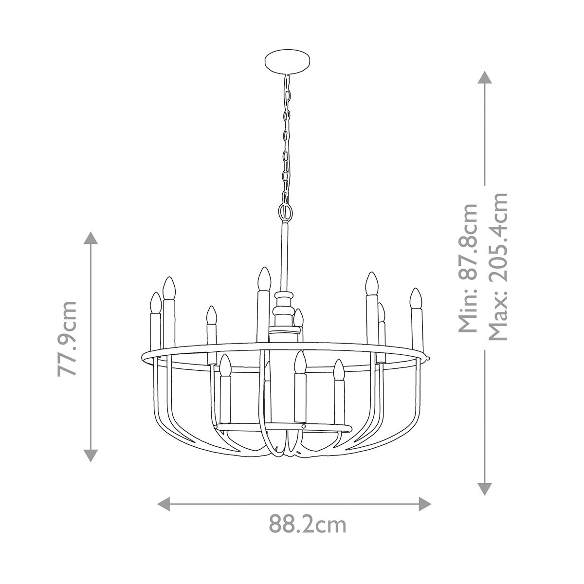 Capitol Hill Light Chandelier in Brushed Nickel