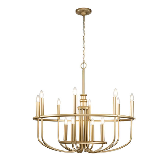 Capitol Hill Light Chandelier in Painted Natural Brass