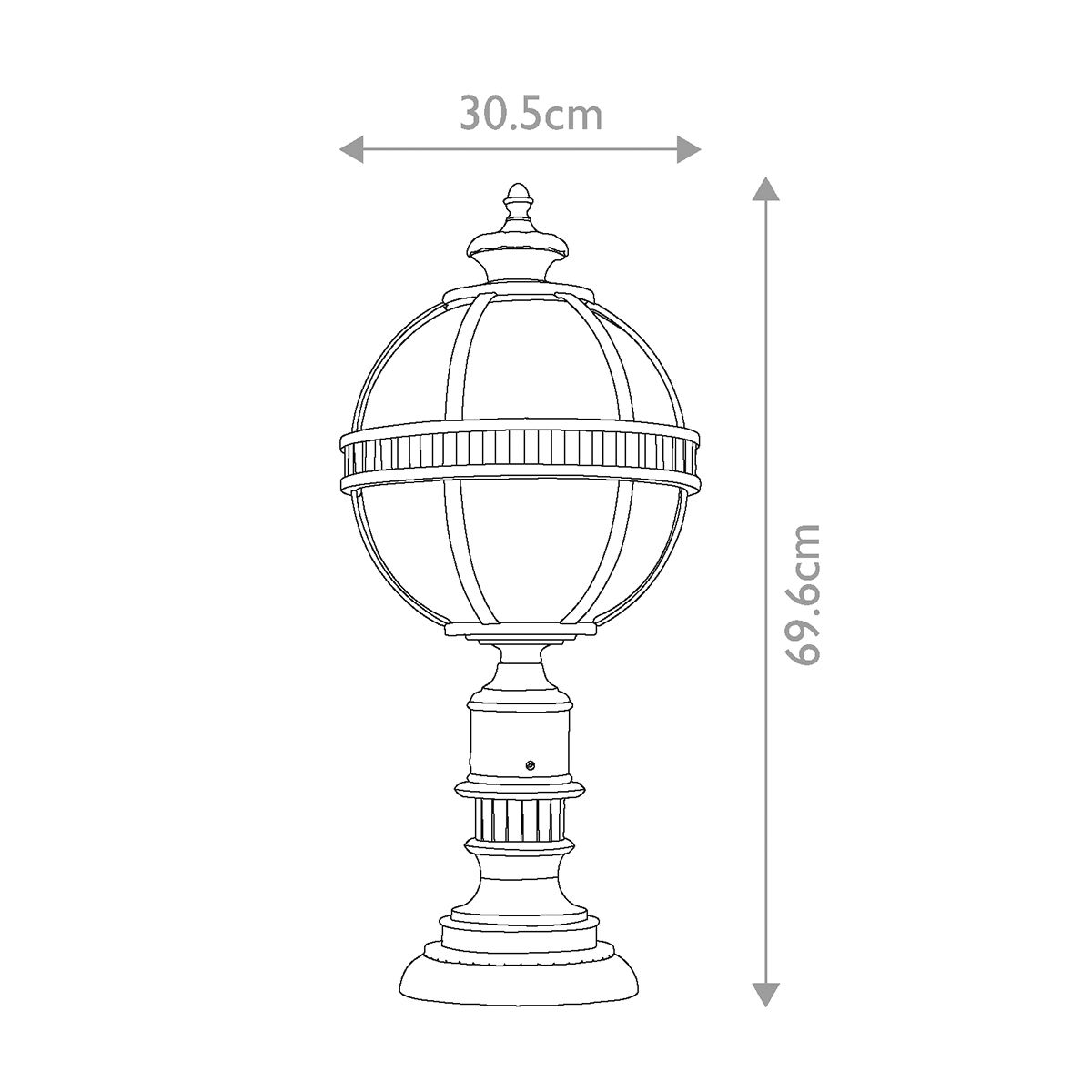 Halleron Light Pedestal Lantern in Burnished Bronze