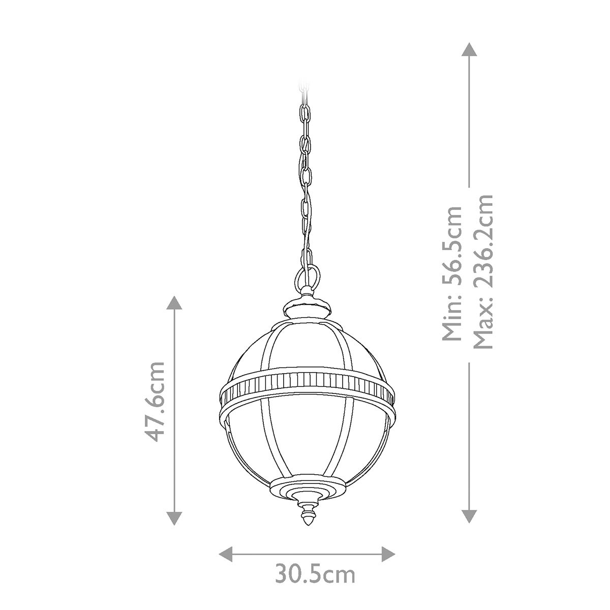 Halleron Light Chain Lantern in Burnished Bronze