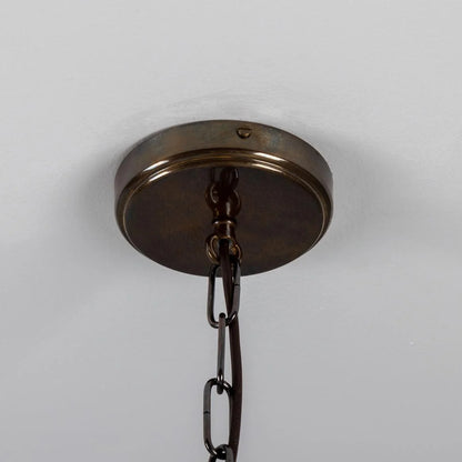 Kauri Organic Ceramic Dome Pendant Light 37cm, Red Iron