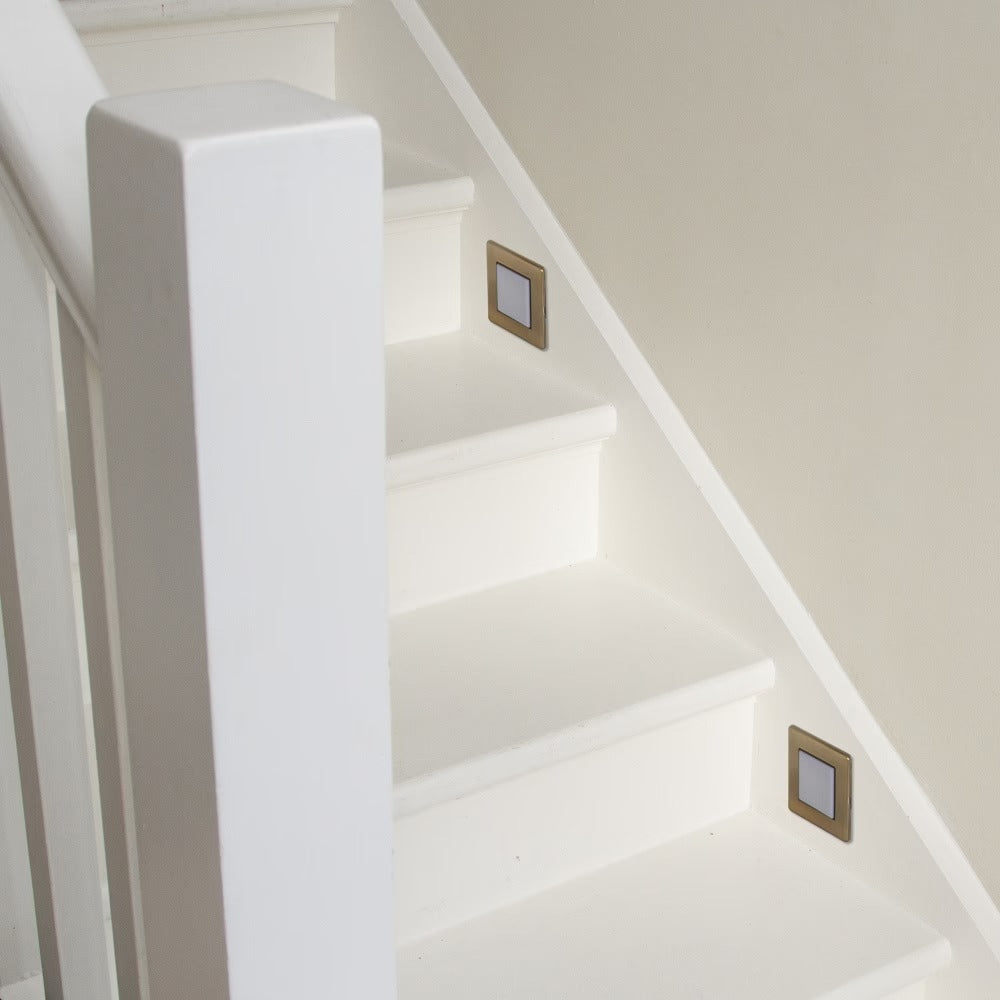 The Savoy Collection Brushed Brass LED Stair Light - Cool White