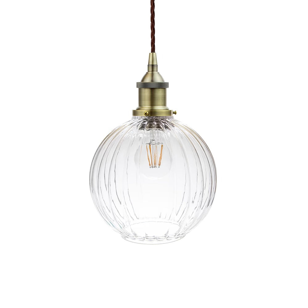 Henley Fluted Glass Globe Pendant Light