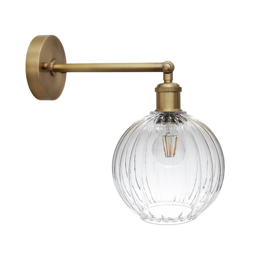 Henley Fluted Globe Glass Wall Light
