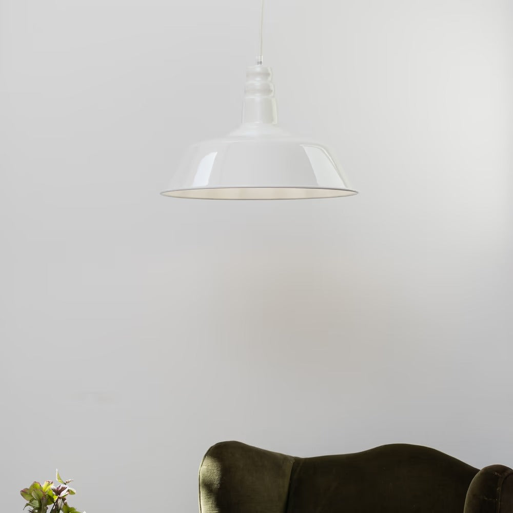 Argyll Industrial Pendant Light in Clay White