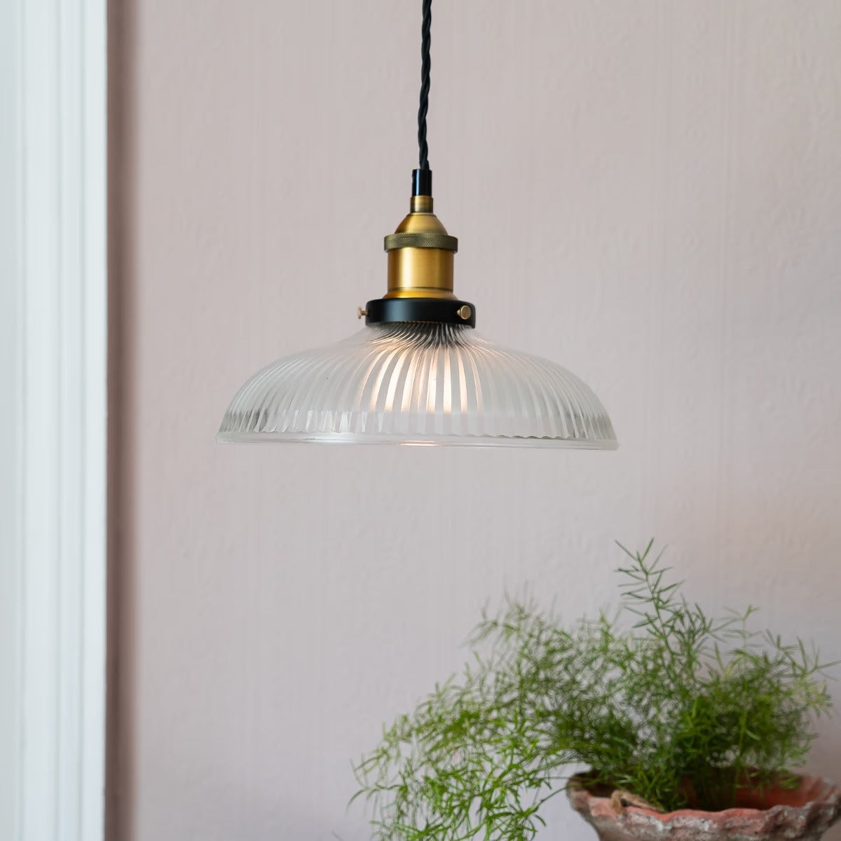 Romilly Dome Etched Glass French Style Pendant Light