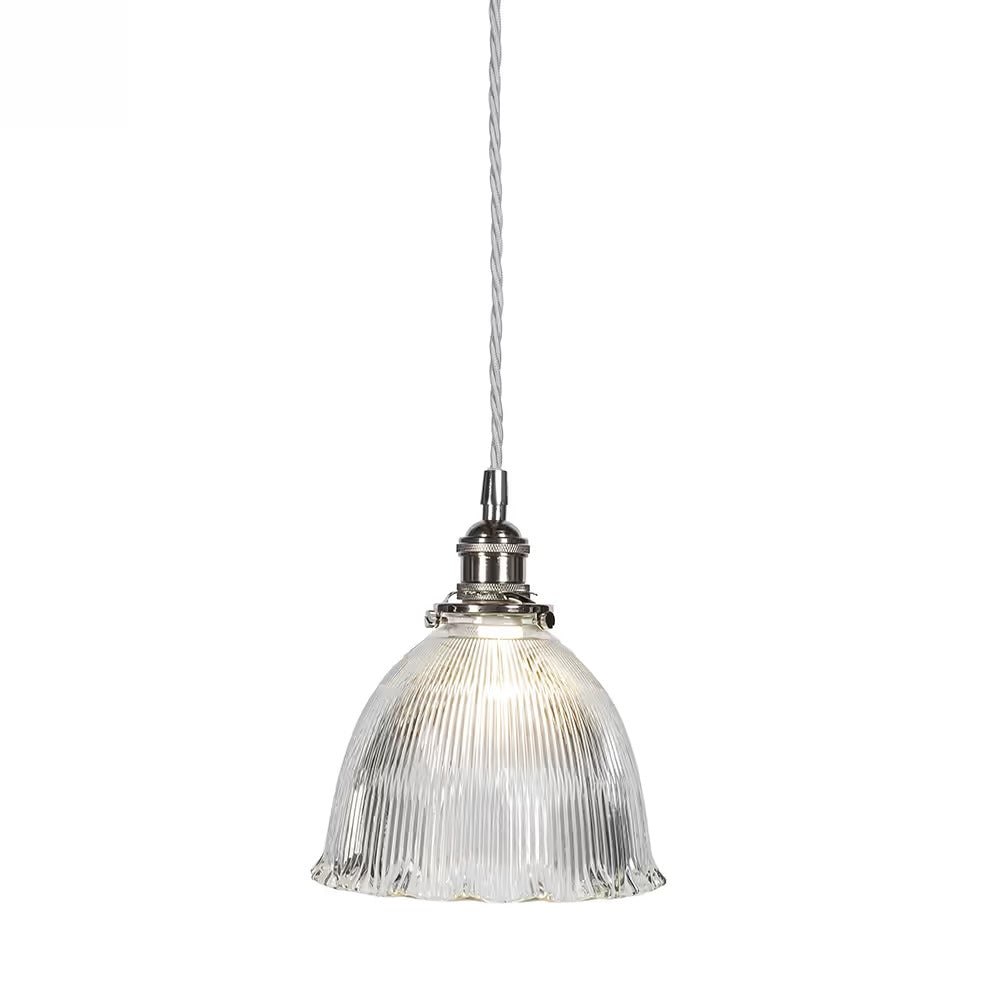 Soho Lighting D'Arblay Nickel Scalloped Prismatic Glass Dome Pendant Light - The French Collection