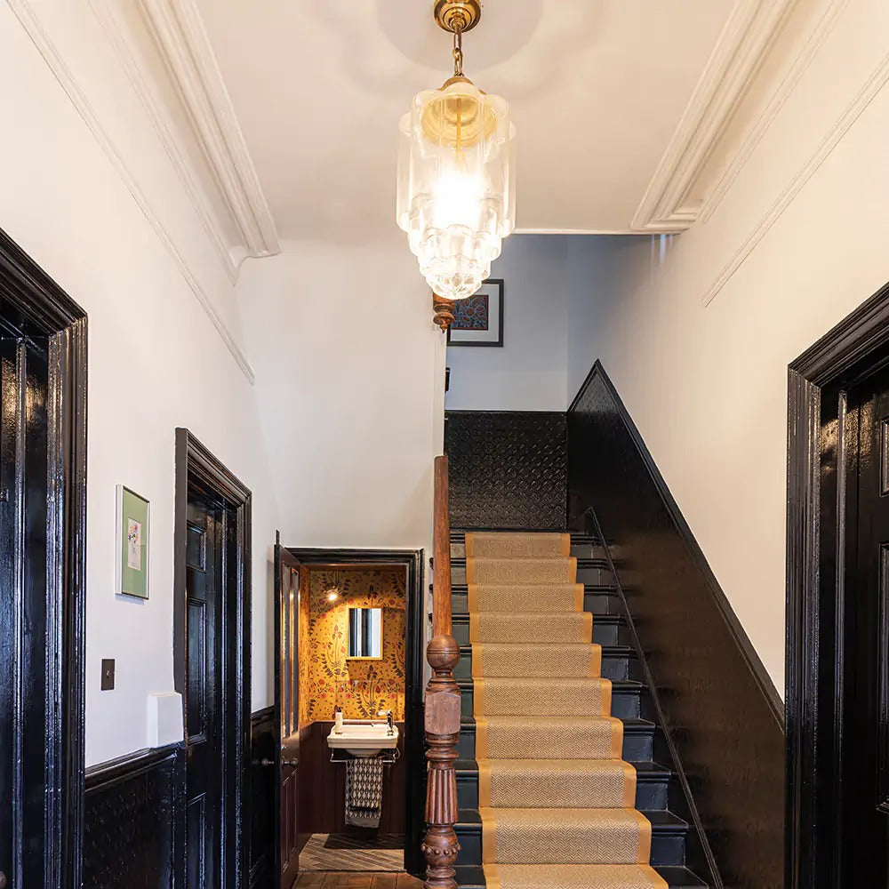 Soho Lighting Glasshouse Lacquered Brass Clear Pendant Light - The Schoolhouse Collection