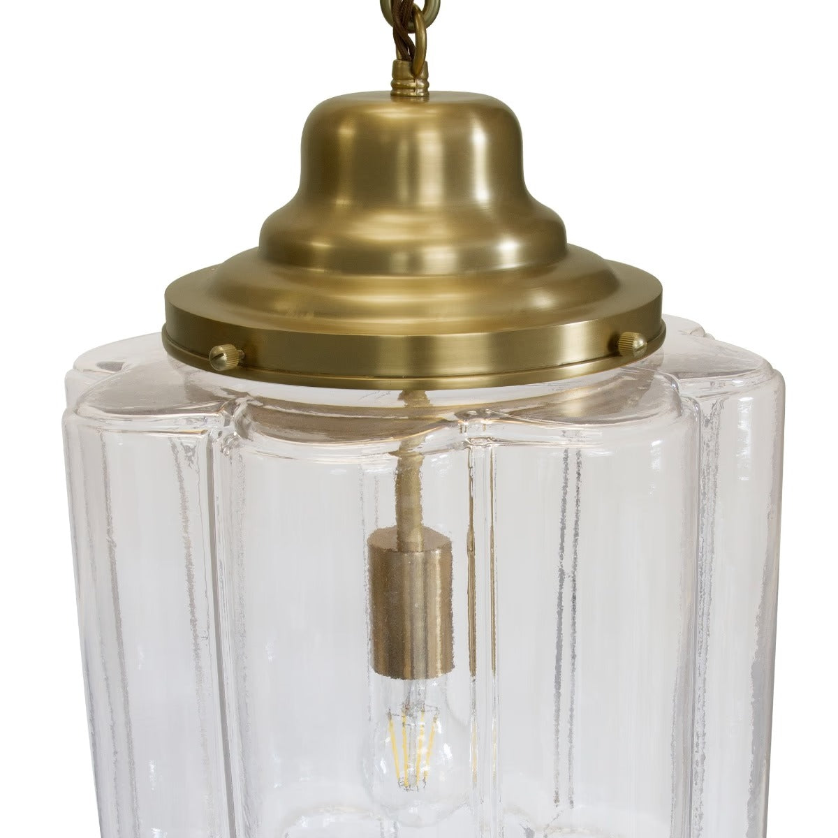 Soho Lighting Glasshouse Lacquered Brass Clear Pendant Light - The Schoolhouse Collection