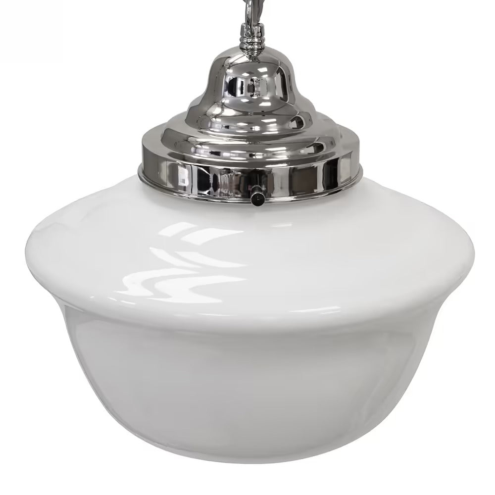 Soho Lighting Frith Nickel Opaque Pendant Light - The Schoolhouse Collection