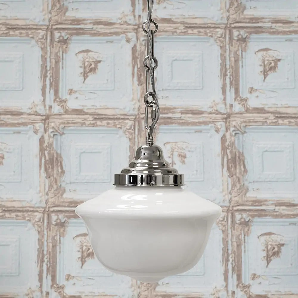 Soho Lighting Frith Nickel Opaque Pendant Light - The Schoolhouse Collection