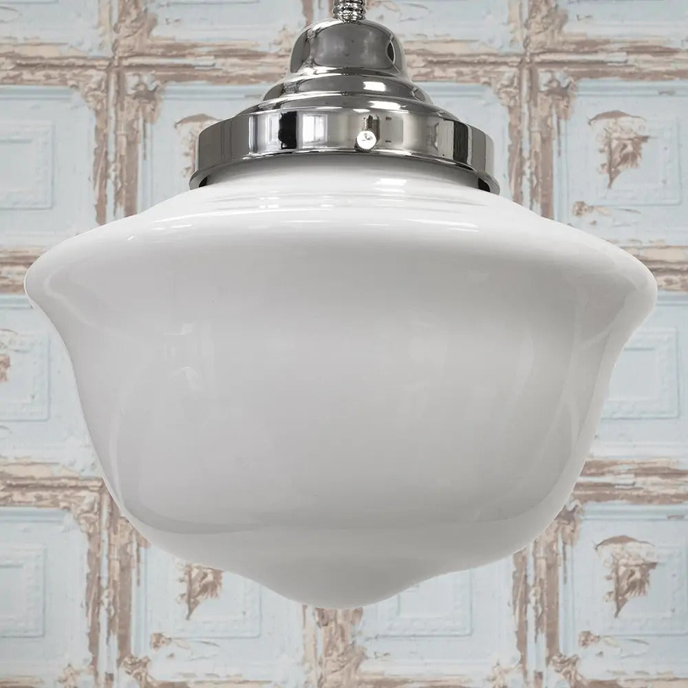 Soho Lighting Frith Nickel Opaque Pendant Light - The Schoolhouse Collection
