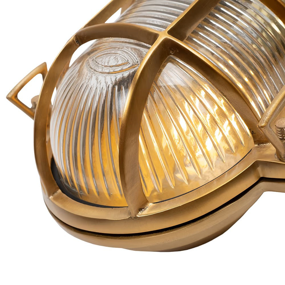 Soho Lighting Flaxman IP65 Outdoor & Bathroom Lacquered Solid Brass Bulkhead Wall Light