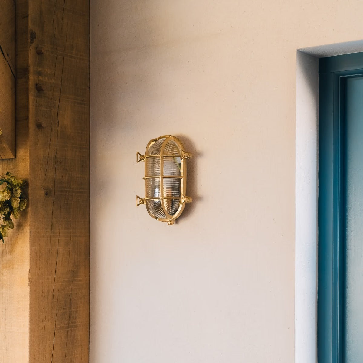 Soho Lighting Flaxman IP65 Outdoor & Bathroom Lacquered Solid Brass Bulkhead Wall Light