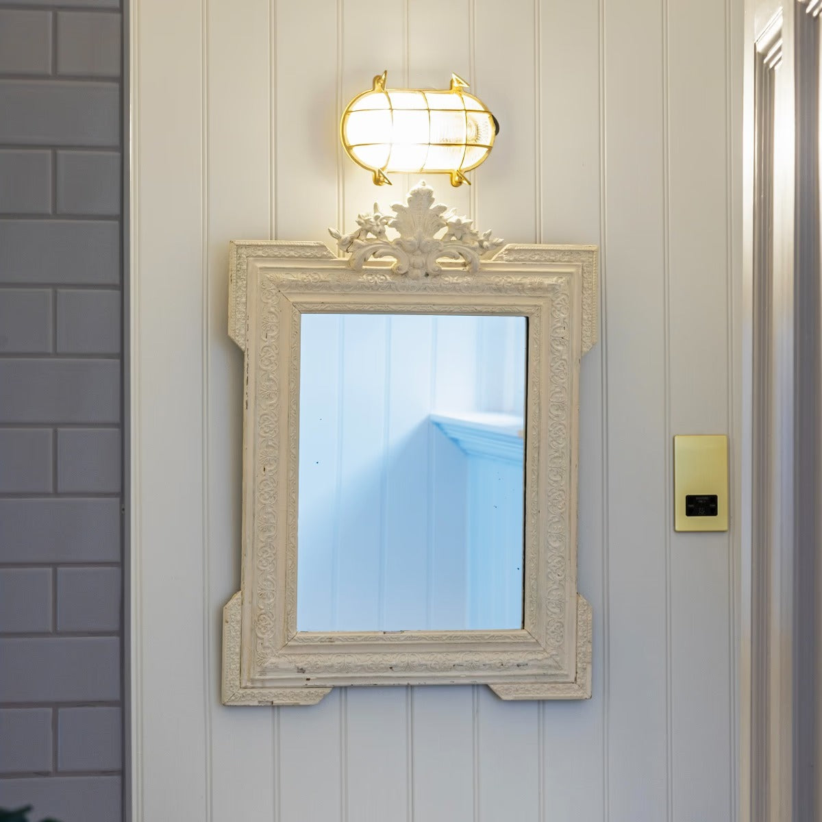 Soho Lighting Flaxman IP65 Outdoor & Bathroom Polished Solid Brass Bulkhead Wall Light