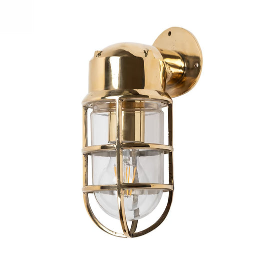 Soho Lighting Kemp IP65 Outdoor & Bathroom Polished Solid Brass Wall Light
