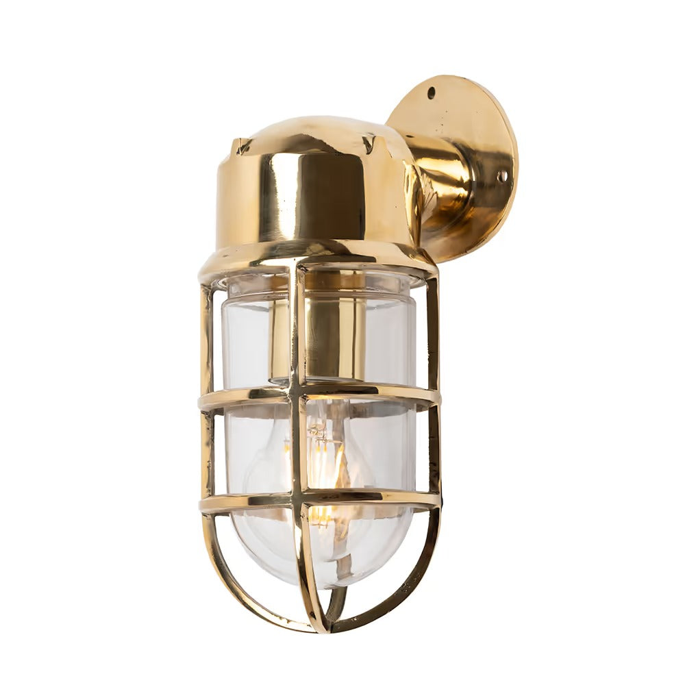 Soho Lighting Kemp IP65 Outdoor & Bathroom Polished Solid Brass Wall Light