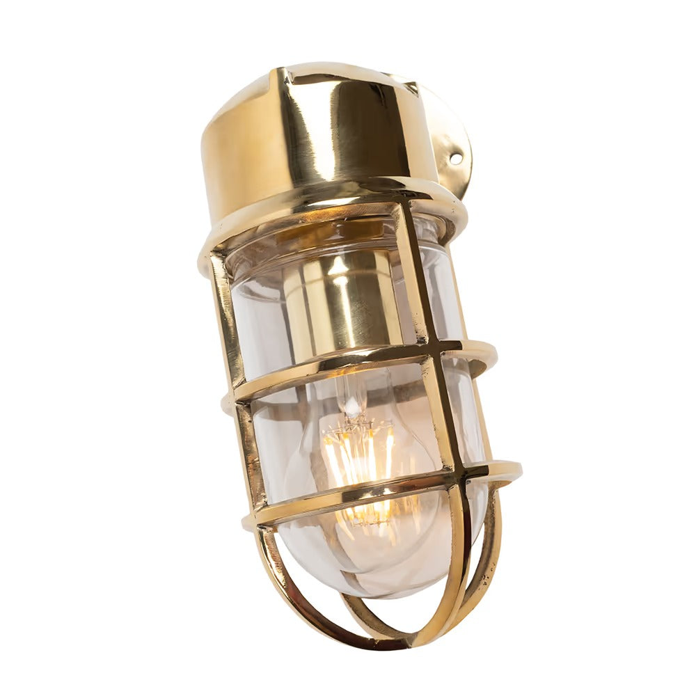Soho Lighting Kemp IP65 Outdoor & Bathroom Polished Solid Brass Wall Light