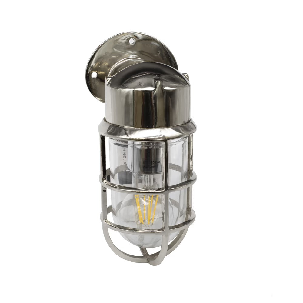 Soho Lighting Kemp IP65 Outdoor & Bathroom Nickel Wall Light
