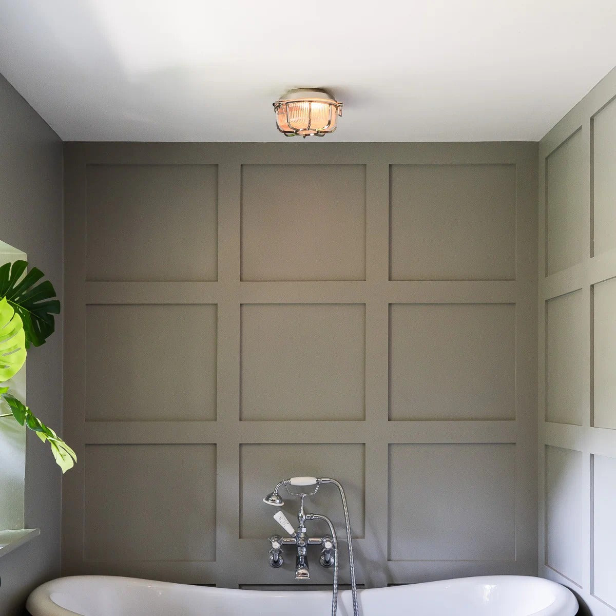 Soho Lighting Carlisle Web Prismatic Glass IP65 Outdoor & Bathroom Nickel Bulkhead Wall Light