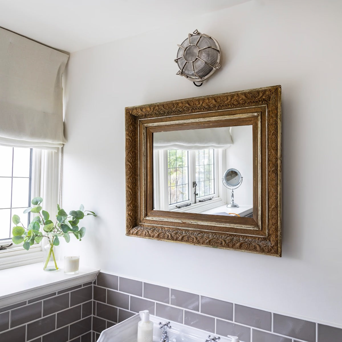 Soho Lighting Carlisle Web Prismatic Glass IP65 Outdoor & Bathroom Nickel Bulkhead Wall Light