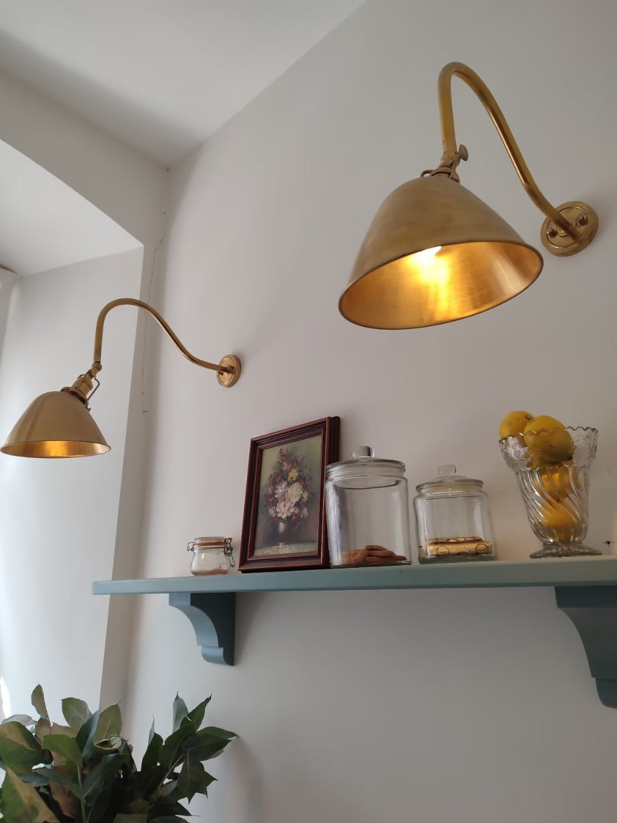 Soho Lighting Claridge Lacquered Antique Solid Brass Adjustable Reading & Picture Wall Light
