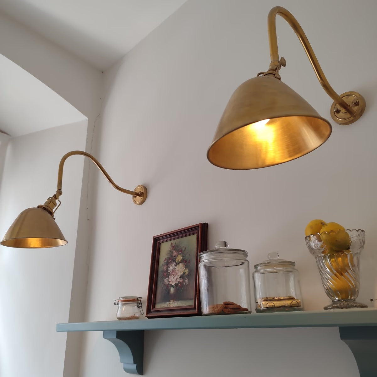 Soho Lighting Claridge Lacquered Antique Solid Brass Adjustable Reading & Picture Wall Light