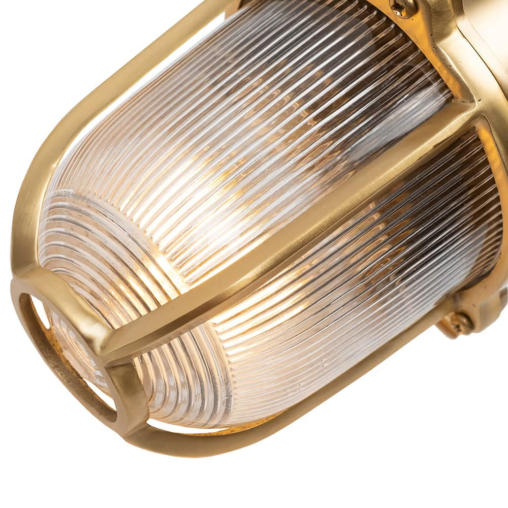 Soho Lighting Hopkin IP65 Outdoor & Bathroom Prismatic Glass Lacquered Solid Brass Wall Light