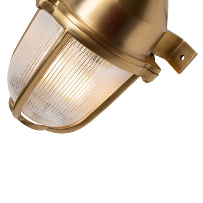 Soho Lighting Hopkin IP65 Outdoor & Bathroom Prismatic Glass Lacquered Solid Brass Wall Light