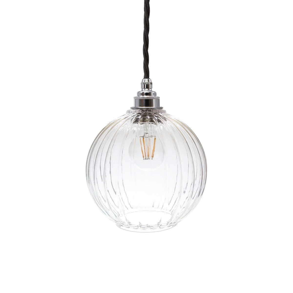 Henley Fluted Glass Globe Pendant Light