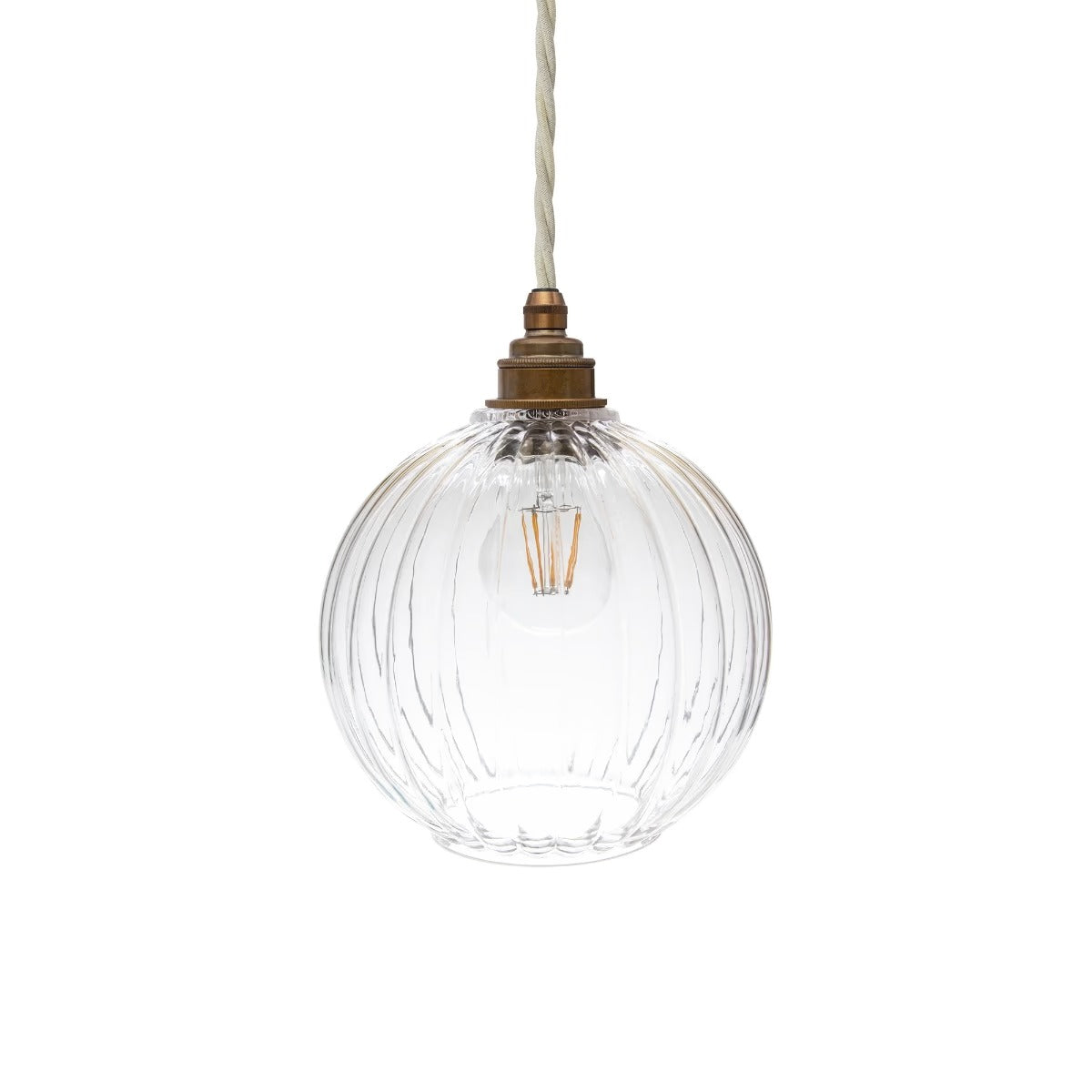 Henley Fluted Glass Globe Pendant Light