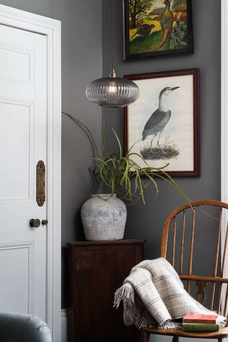 Henley Ellipse Smoked Glass Pendant Light