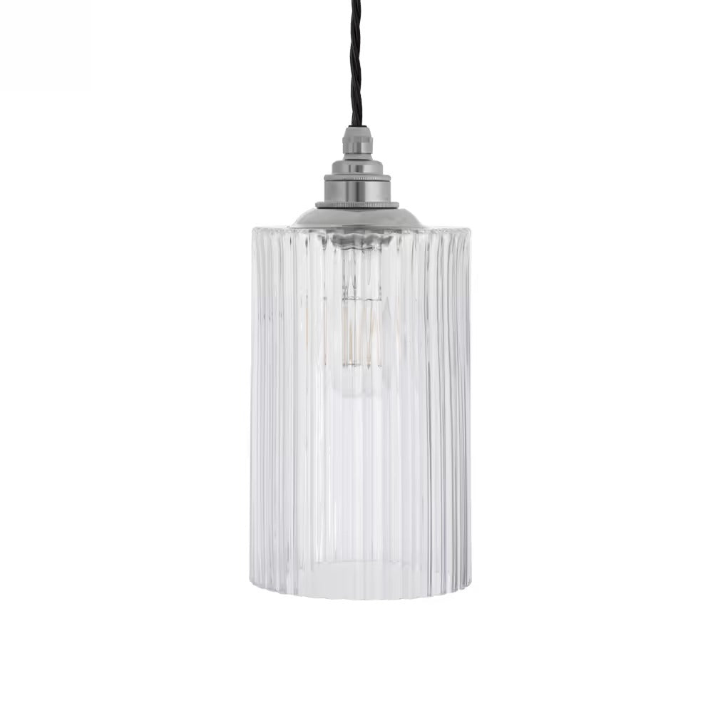 Henley Cylinde Glass Pendant Light with Small Cap