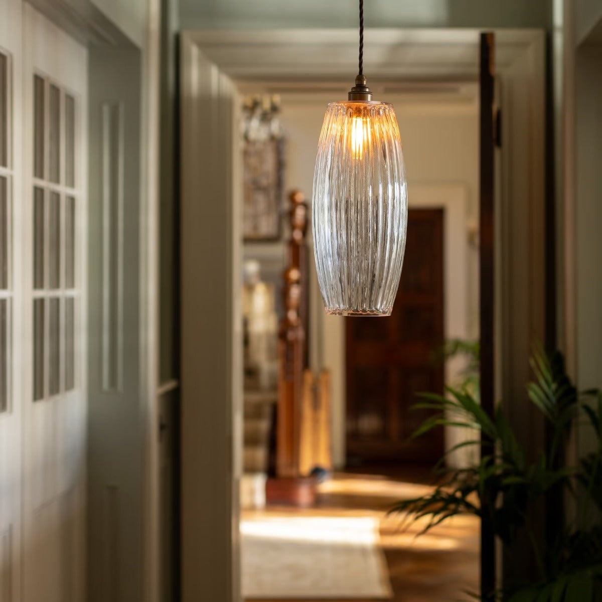 Henley Curve Fluted Glass Pendant Light