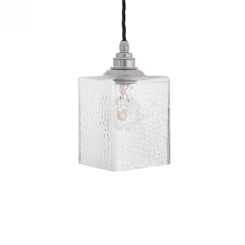 Montagu Cuboid Dappled Glass Pendant Light