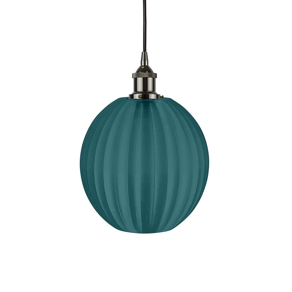 Baltic Fluted Globe Emerald Green Pendant Light