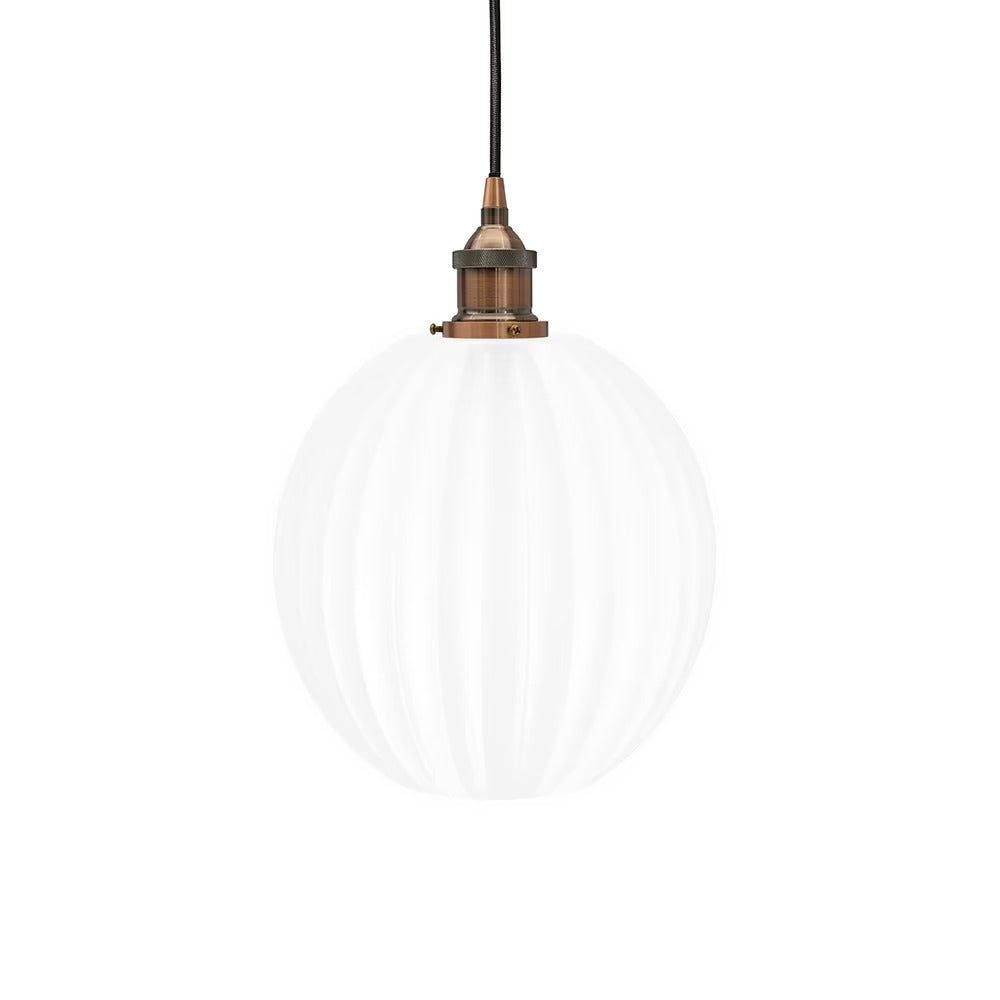 Baltic Fluted Globe Surf White Pendant Light