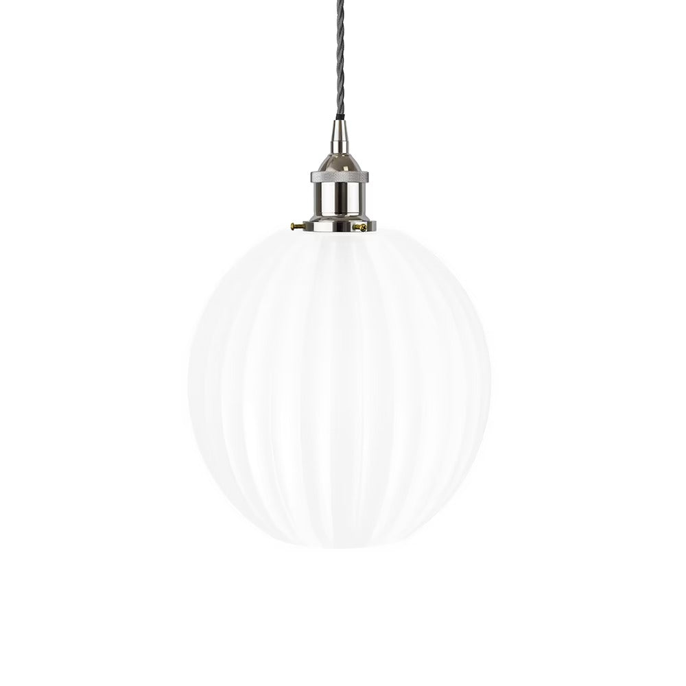 Baltic Fluted Globe Surf White Pendant Light