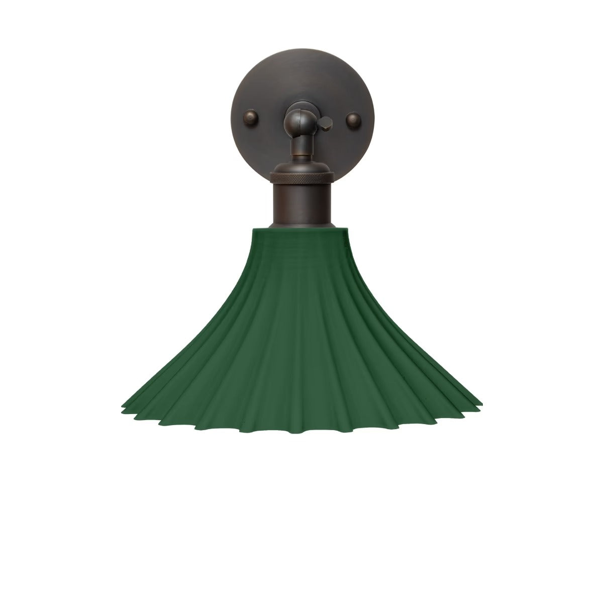 Scallop Fluted Bell Emerald Green Wall Light