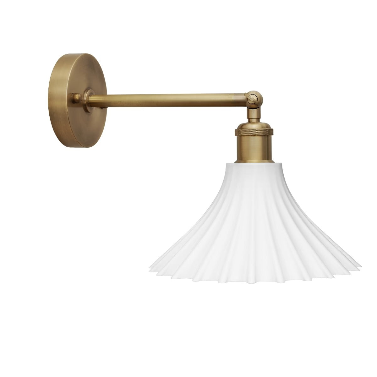 Scallop Fluted Bell Surf White Wall Light